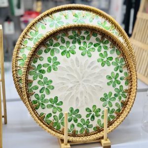 سینی راتان کف صدفی